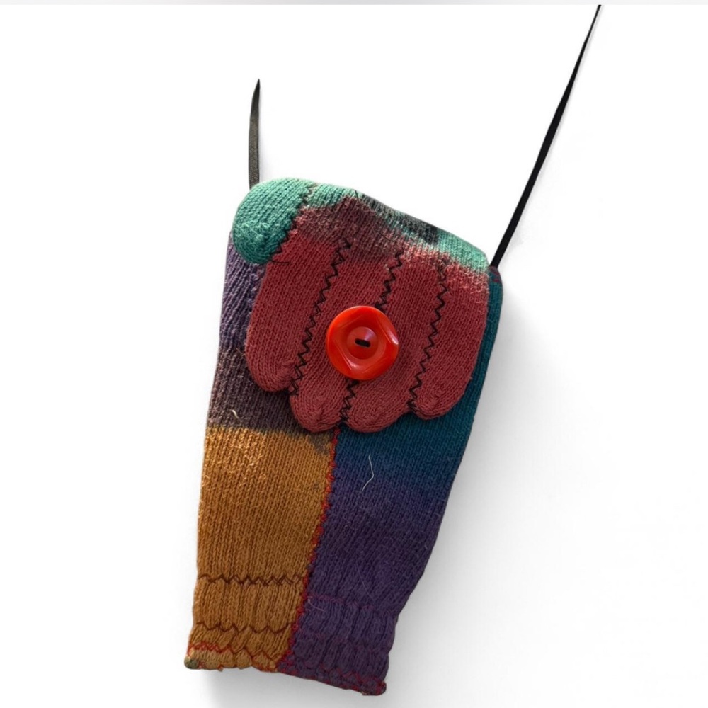 Colorful Patchwork Glove Mini Bag With Button Det… - image 4